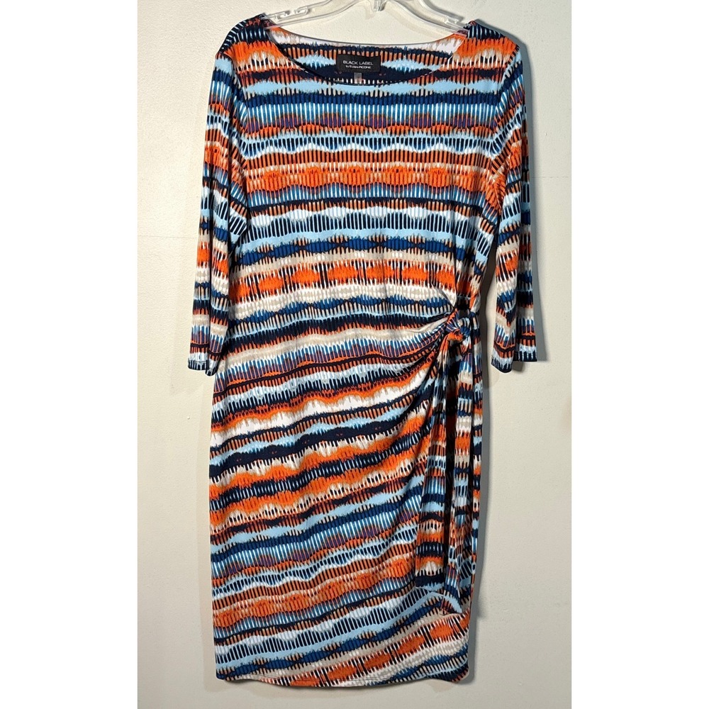 BLACK LABEL by EVAN PICONE Women's Sheath Dress Size 14 Geometric Print‎